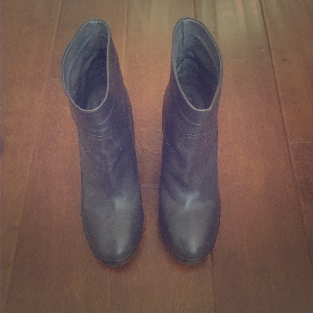 Navy blue ankle boots